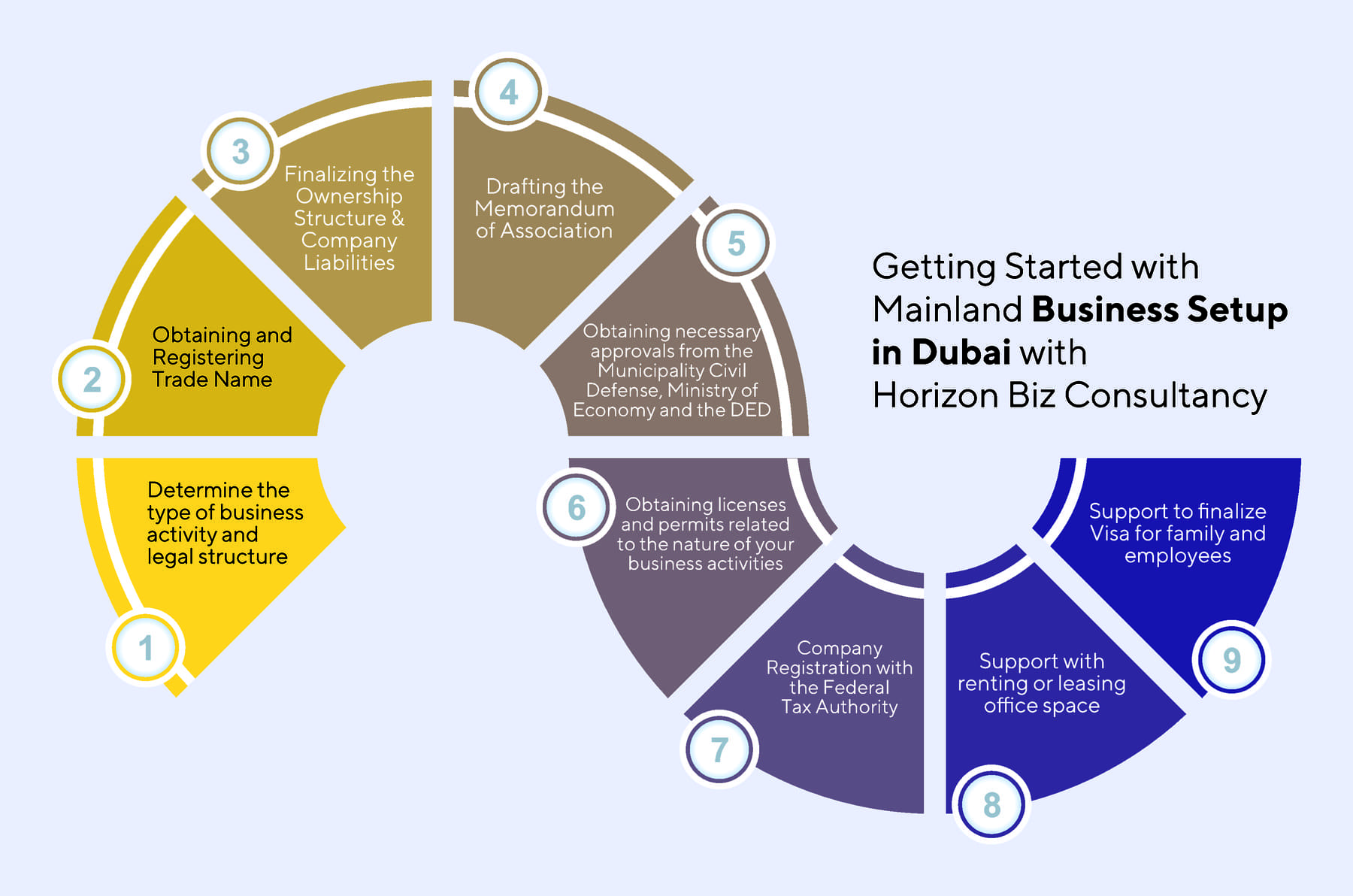 the graph representing company setup in Dubai.