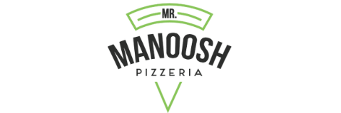 An image depicting a Logo of 'MR. MANOOSH PIZZERIA'