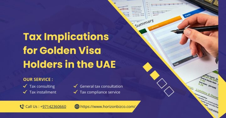 Hand holding pen over tax documents, illustrating Golden Visa implications in the UAE.