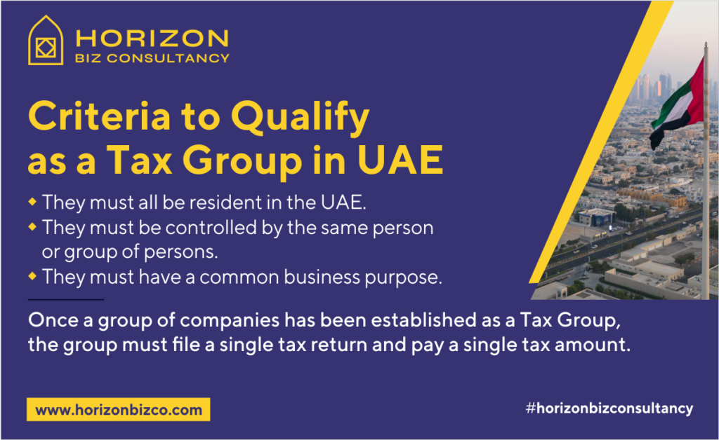 This image is showing about 'criteria of qualify tax group' 