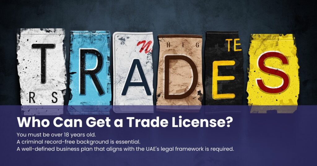 This graphical Image is Representing a Who Can Get a Trade License