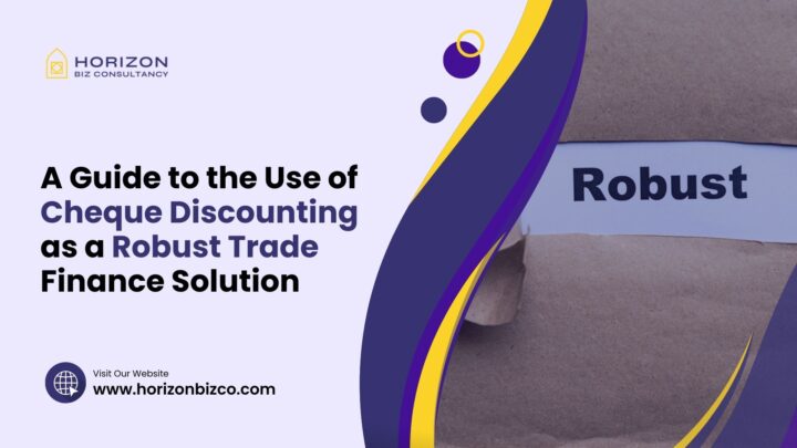 this image is representing about use of cheque discounting robust trade finance solution